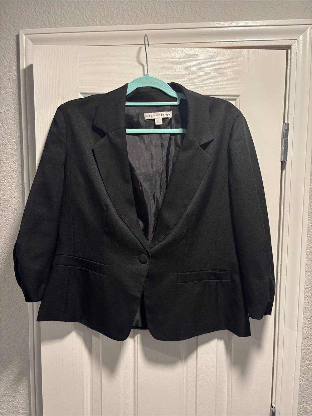 madison leigh Black Single-Button Notch Lapel Blazer